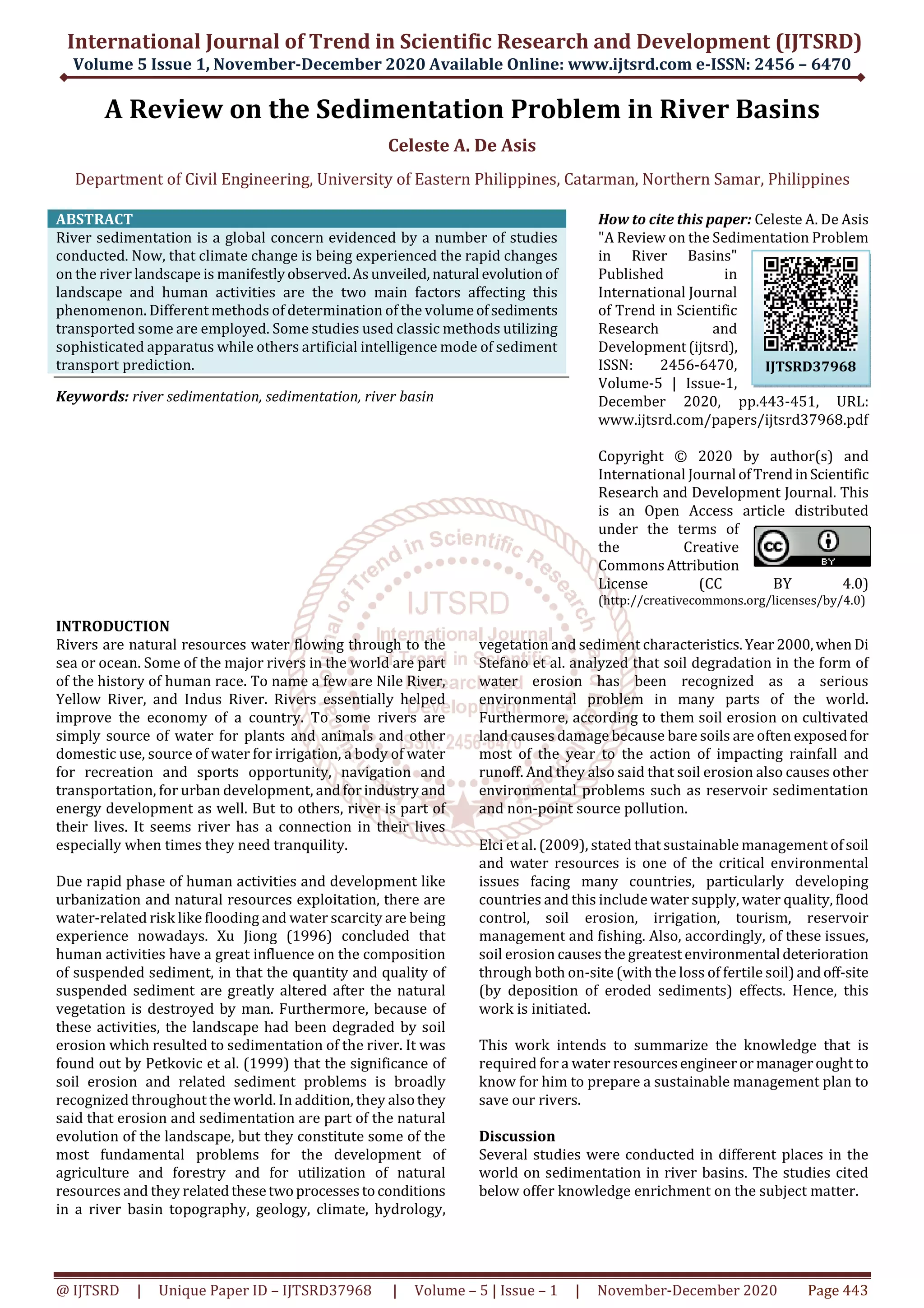 Curated visual reference: River Sed Elem Powerhouse For Cat Uti Reference: A Review On The Sedimentation Problem In River Basins