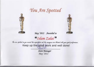 Spotted certificate May 2012