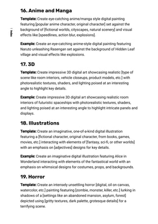 80 Best Prompts for AI Art like Midjourney, Bing, DALL-E, and Limewire.pdf