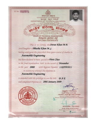 Diploma certificate 