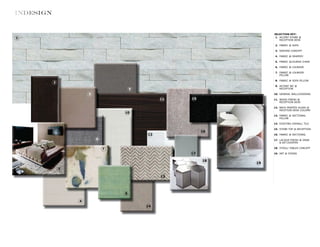 HILTON BLOOMINGTON | LOBBY SELECTIONS
1. ACCENT STONE @
RECEPTION DESK
2. FABRIC @ SOFA
3. SEATING CONCEPT
4. FABRIC @ DRAPERY
5. FABRIC @LOUNGE CHAIR
6. FABRIC @ LOUNGER
7. FABRIC @ LOUNGER
PILLOW
8. FABRIC @ SOFA PILLOW
9. ACCENT WC @
RECEPTION
10. GENERAL WALLCOVERING
11. WOOD FINISH @
RECEPTION DESK
12. BACK PAINTED GLASS @
RECETION DESK COLUMN
13. FABRIC @ SECTIONAL
PILLOW
14. EXISTING OVERALL TILE
15. STONE TOP @ RECEPTION
16. FABRIC @ SECTIONAL
17. LACQUR FINISH @ GRAB
& GO COUNTER
18. STOOL/ TABLES CONCEPT
19. ART @ STAIRS
SELECTION KEY:
9
11 15
2
5
6
13
10
16
17
19
8
14
7
4
3
18
1
12
© GETTYS 2014 09 DECEMBER 2014
8
indesign
 