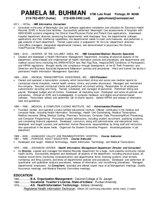 resume terminology