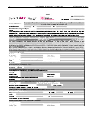 52 GACETA OFICIAL DEL DISTRITO FEDERAL 4 de Noviembre de 2015
Anexo 1
 