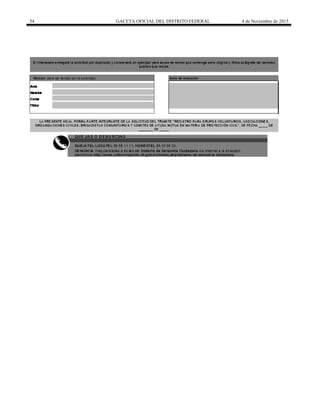 54 GACETA OFICIAL DEL DISTRITO FEDERAL 4 de Noviembre de 2015
 