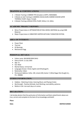 deepak resume | PDF
