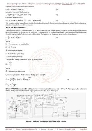 Solar Wind Hybrid Generation System Integration with Grid | PDF