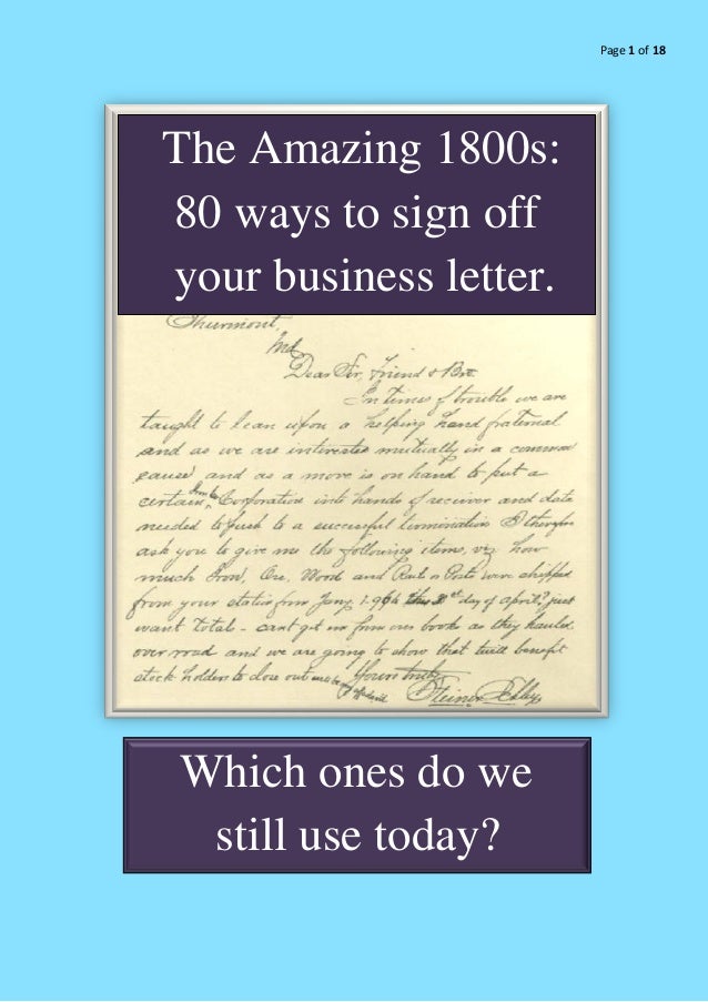 the amazing 1800s 80 ways to sign off your business letter how to sign business letter