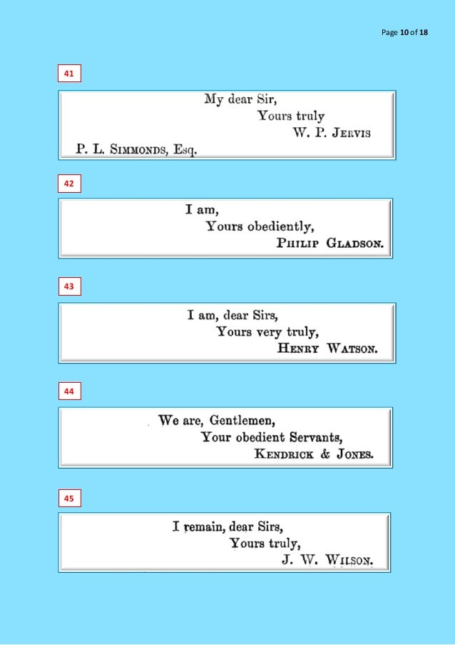 The Amazing 1800s 80 ways to sign off your business letter The Amazing 1800s 80 ways to sign off your business letter