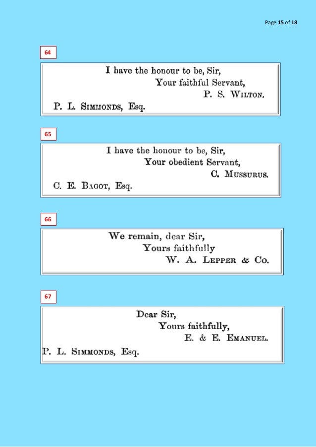 The Amazing 1800s 80 ways to sign off your business letter.