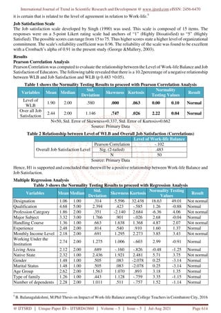 Work Life Balance and Job Satisfaction among Educators of Higher ...
