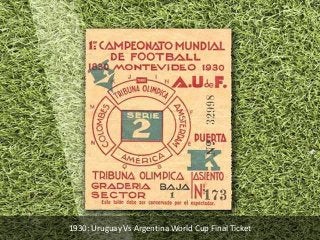 1930: Uruguay Vs Argentina World Cup Final Ticket
 