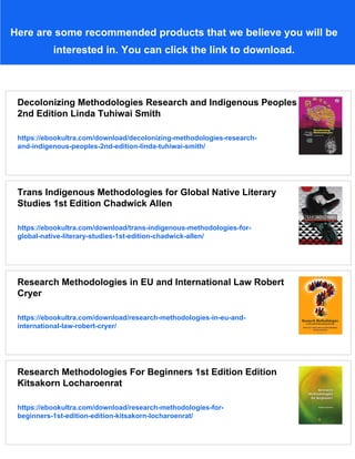 Indigenous Research Methodologies Bagele Chilisa | PDF