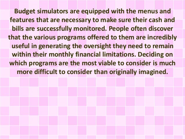 selecting the right personal budget simulator
