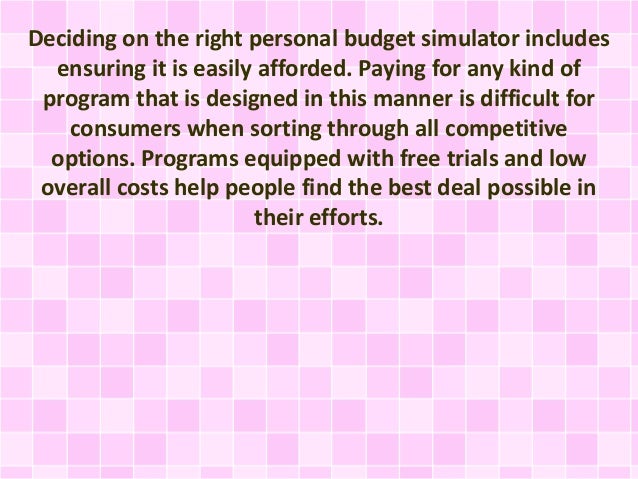 personal budget programs