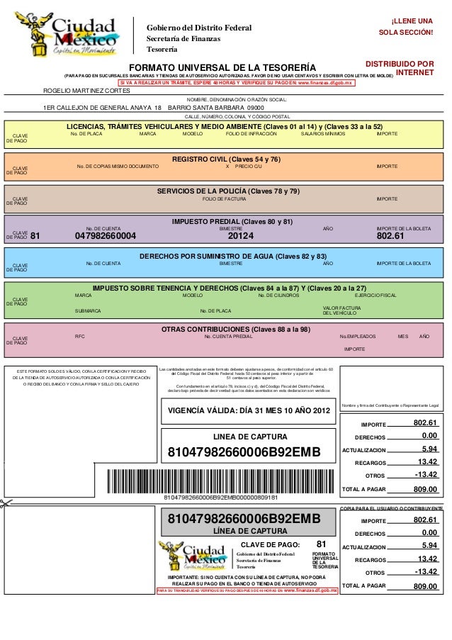 1) Formato Universal De Pago Serviço Público