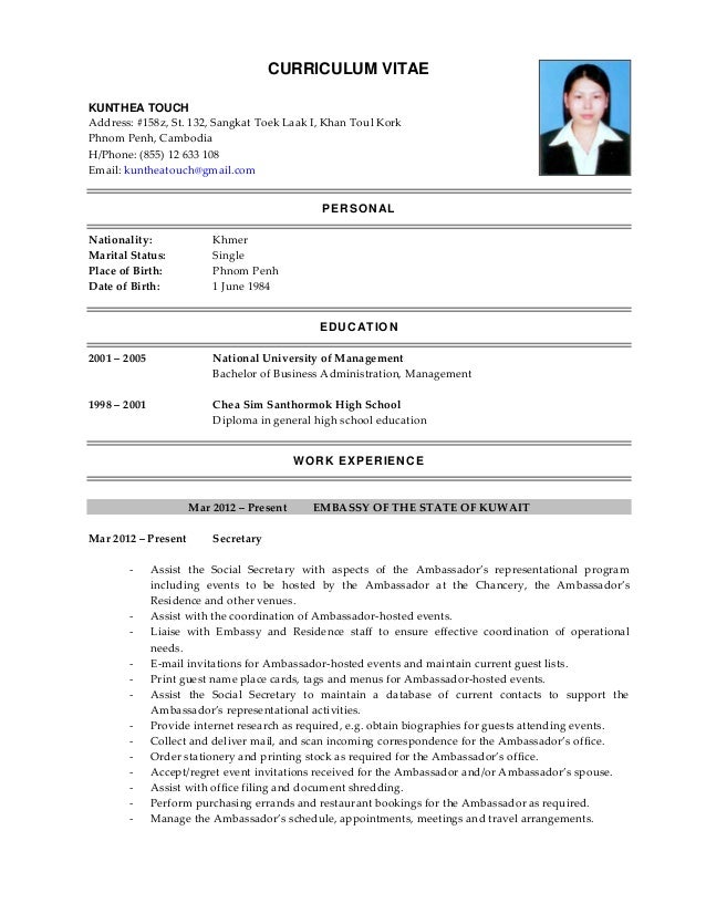ambassador cv