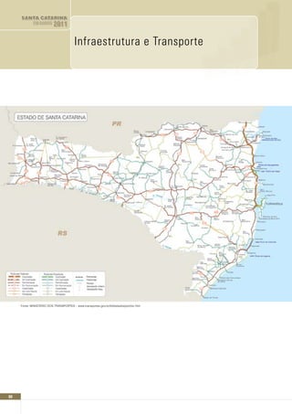 SANTA CATARINA
              EM DADOS
              EM DADOS      2011

                                          Infraestrutura e Transporte
     Infraestrutura e Transporte




      Fonte: MINISTÉRIO DOS TRANSPORTES – www.transportes.gov.br/bit/estados/port/sc.htm




90
 