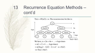Recurrence Equation Methods –
cont’d
13
 