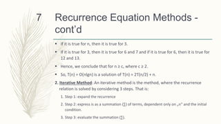 RECURRENCE EQUATIONS & ANALYZING THEM | PPT