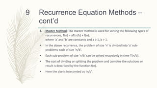 RECURRENCE EQUATIONS & ANALYZING THEM | PPT