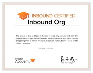 hubspot inbound certificate