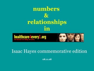 numbers  &  relationships in 08.11.08 Isaac Hayes commemorative edition 