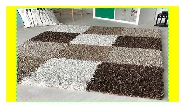 Hochflor Shaggy Teppich Kariert In Versch Farben Und Grossen Langflo