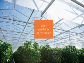 door
 sneller te
ontwikkelen
 