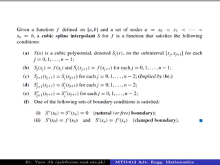 Dr. Yasir Ali (yali@ceme.nust.edu.pk) MTH-812 Adv. Engg. Mathematics
 