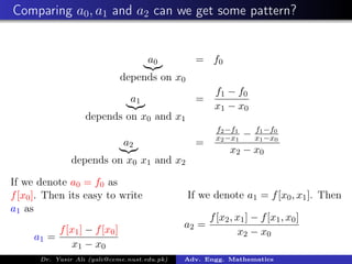 Newtons Divided Difference Formulation | PDF
