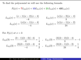 Langrange Interpolation Polynomials | PDF