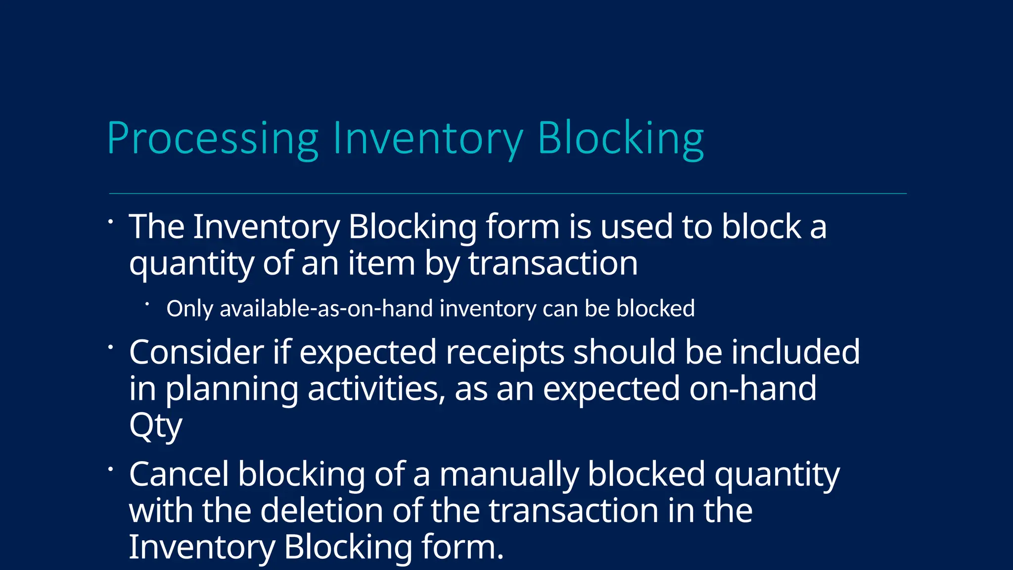 Block Inventory Inventory Management Microsoft Dynamics 365.pptx