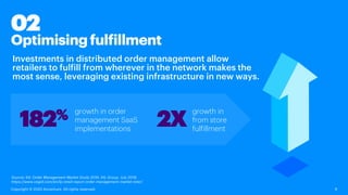 Investments in distributed order management allow
retailers to fulfill from wherever in the network makes the
most sense, ...