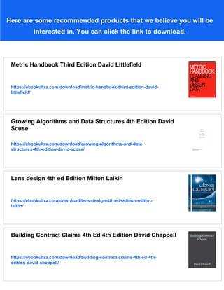 Metric handbook planning and design data 4th ed Edition David ...