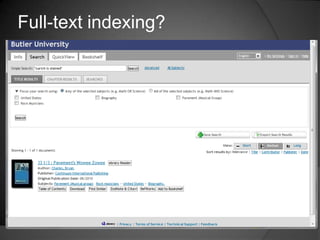 Full-text indexing?
 