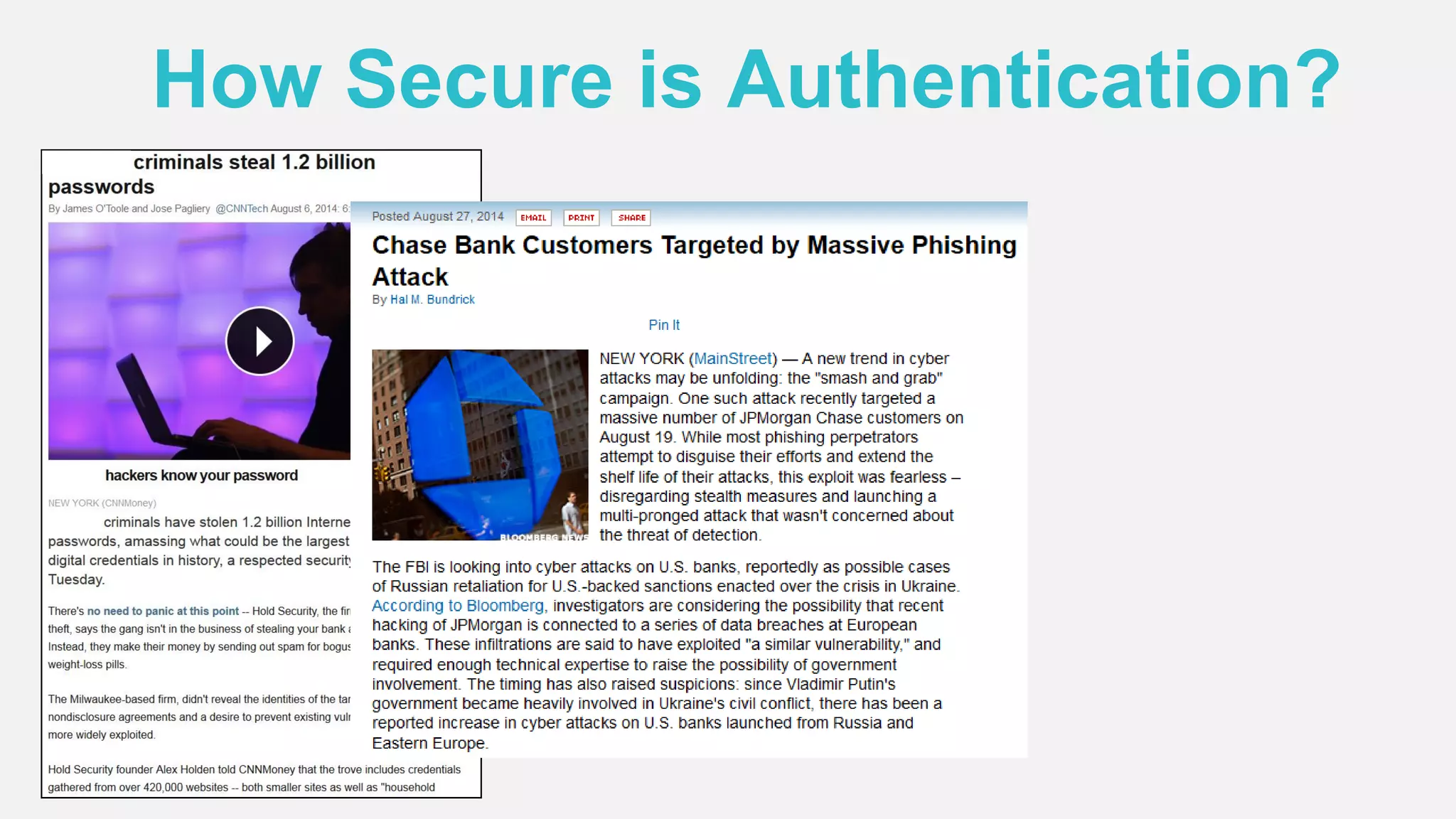 How Secure is Authentication?
 