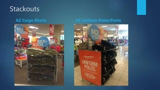 Stackouts
AZ Cargo Shorts
 Gfgs
AZ Uniform Polos/Pants
 