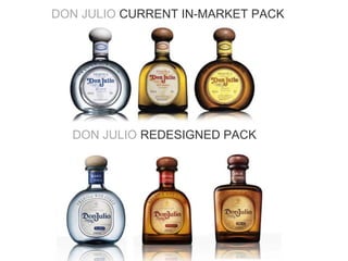 DON JULIO CURRENT IN-MARKET PACK
DON JULIO REDESIGNED PACK
 