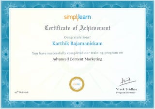 Karthik Rajamanickam
Advanced Content Marketing
19th Oct 2016
 