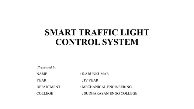 smart traffic light control system | PPTX