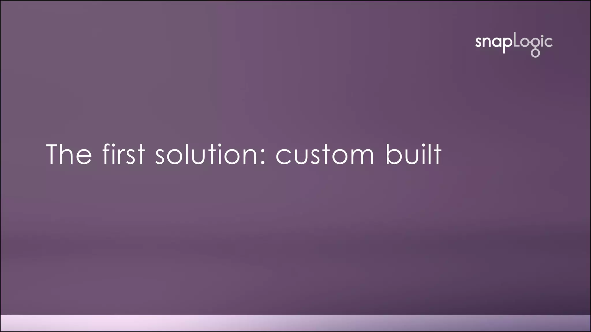 corporate overview
The first solution: custom built
 