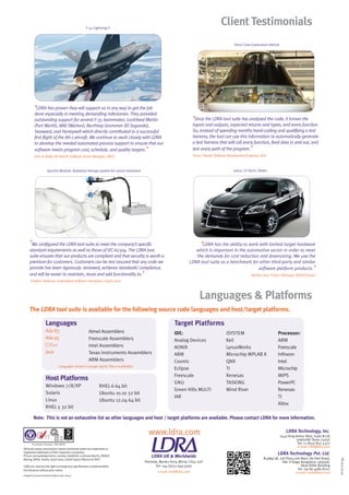 Ldra Vs Rtrt LDRA Product Brochure v9.0 | PDF