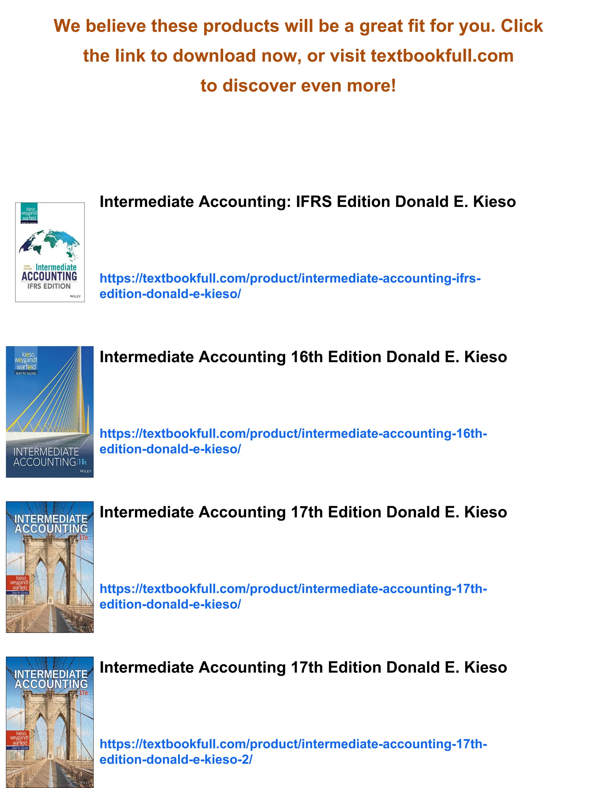 Intermediate Accounting IFRS 4th Edition by Donald E. Kieso Donald