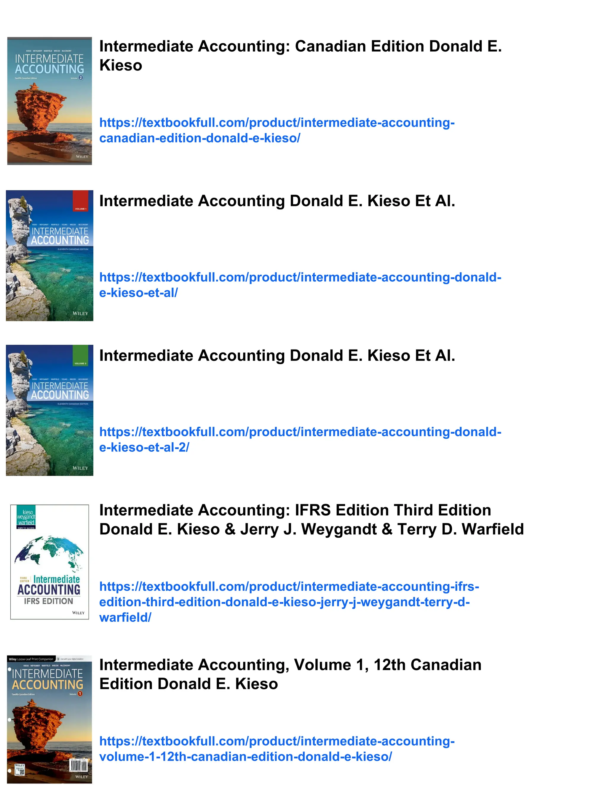 Intermediate Accounting IFRS 4th Edition by Donald E. Kieso Donald
