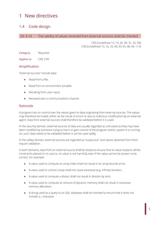 MISRA C 2012 Amendment 1 Additional security guidelines for MISRA C ...