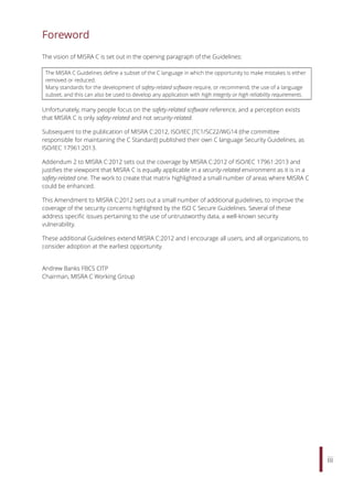 MISRA C 2012 Amendment 1 Additional security guidelines for MISRA C ...