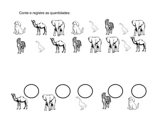 Conte e registre as quantidades:
 
