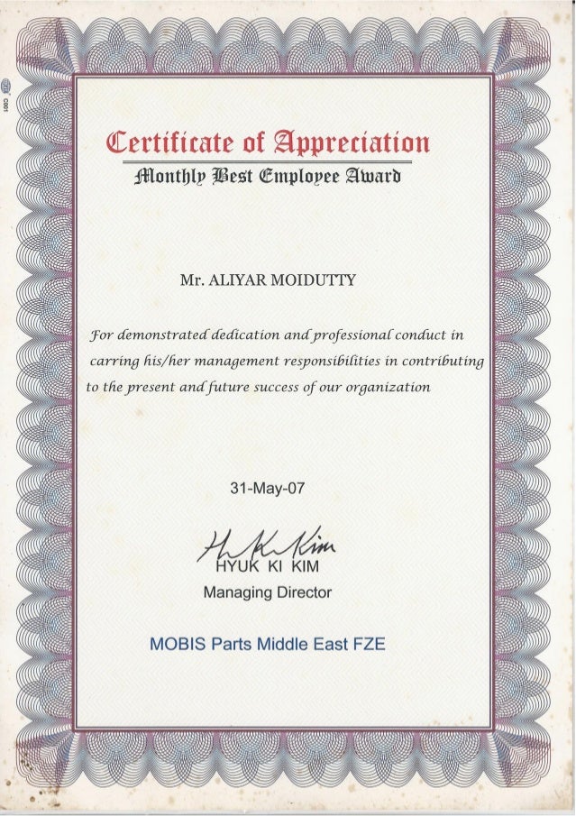best employee award may 2007