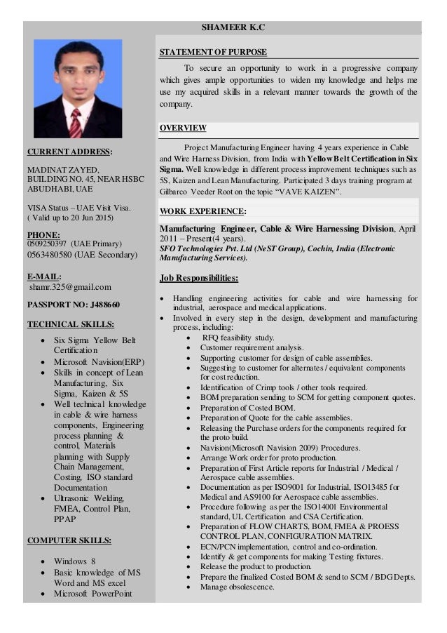 resume manufacturing engineer resumes for manufacturing jobs