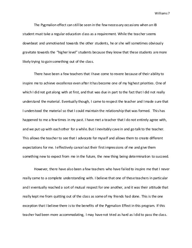 Pygmalion essay